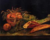 文森特威廉梵高 - 静物，苹果、肉和面包